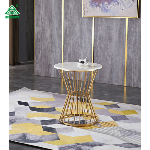 Coffee Table Marble Top Luxury Furniture Coffee Table S.Steel Metal Leg Coffee Table