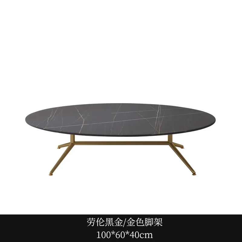 Black Oval Marble Coffee Tables Book Cute Minimalist Auxiliary Coffee Table Console Dining Garden Mesa De Centro De Sala Tables