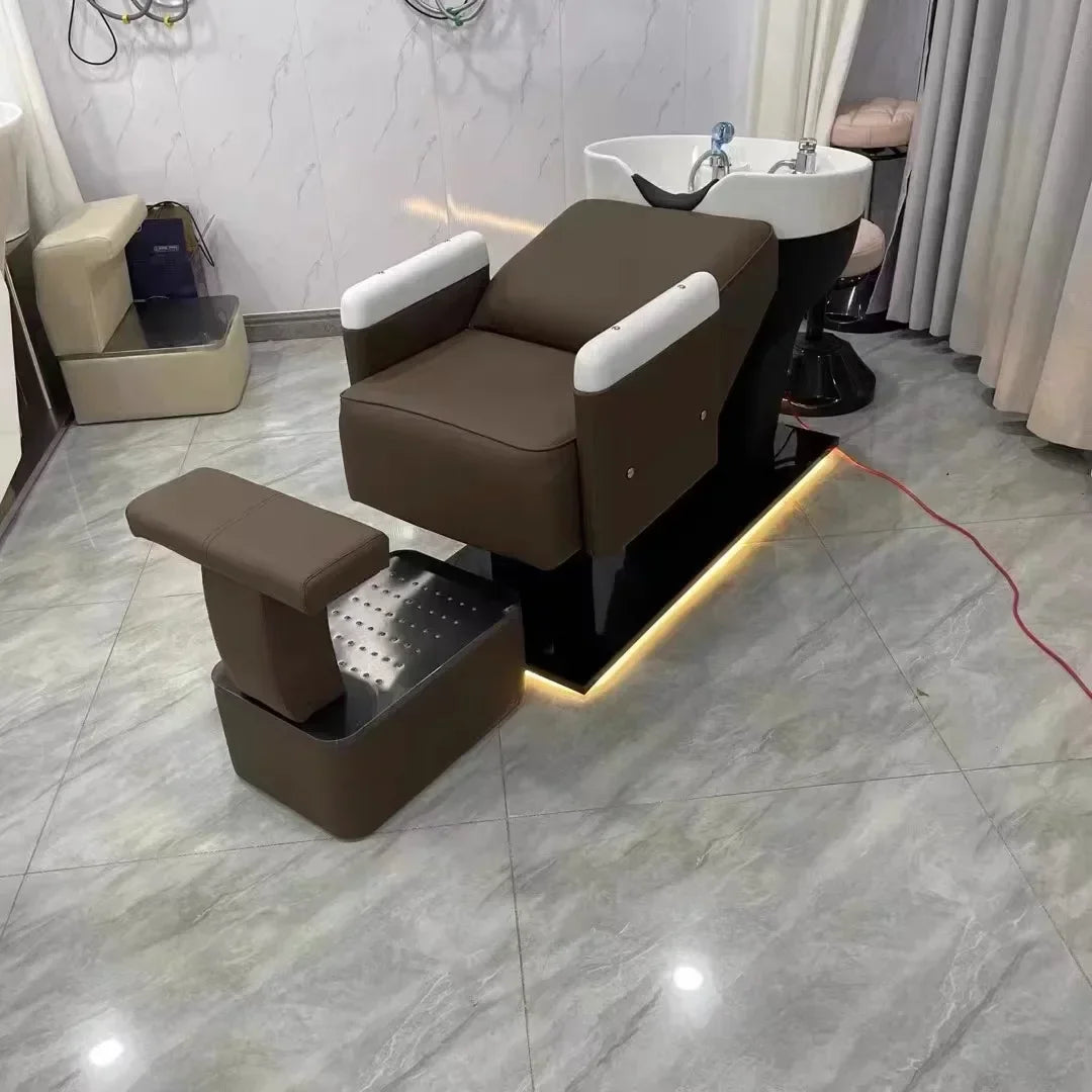 Ergonomic Lounge Shampoo Bed Luxury Fashion Simple Modern Hair Shampoo Bed Unique Comfortable Cadeira De Barbearia Furniture