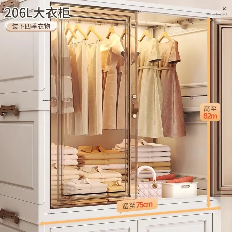 Door Wardrobe Storage Bedroom Organizer Partitions Space Saving Household Simple Closet Clothes Box Vestidores Trendy Furniture