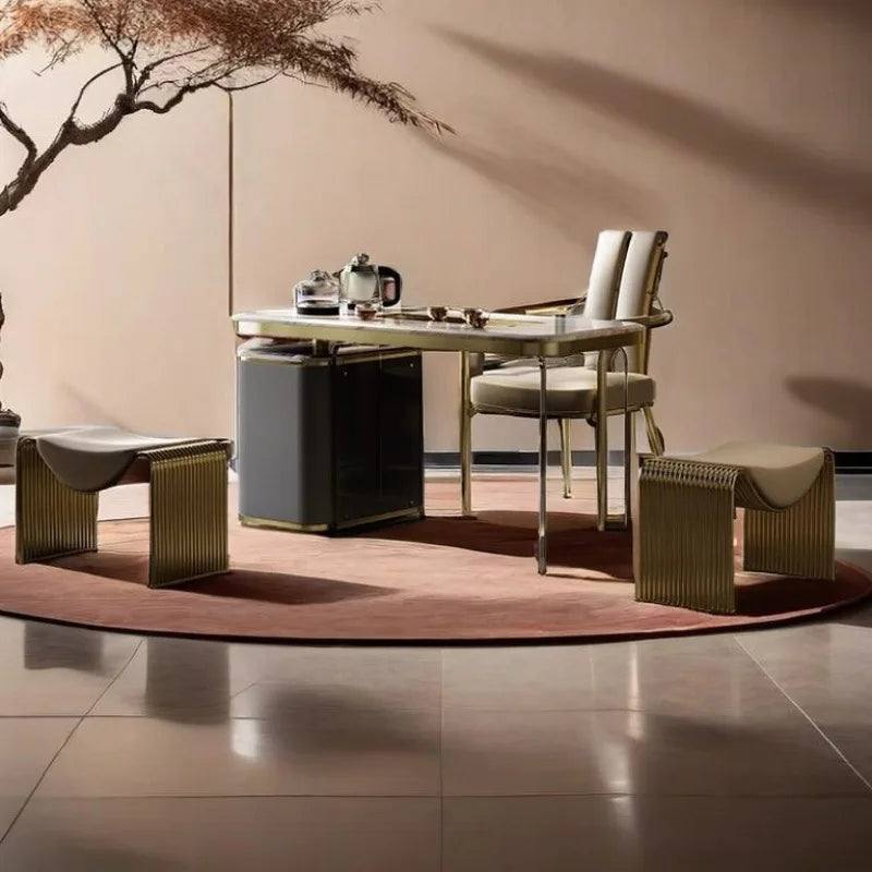 Italian Light Luxury Ottomans Wearing Shoe Changing Cosmetic Stool Household Porch Living Room Furniture Le Tabouret XYDZ
