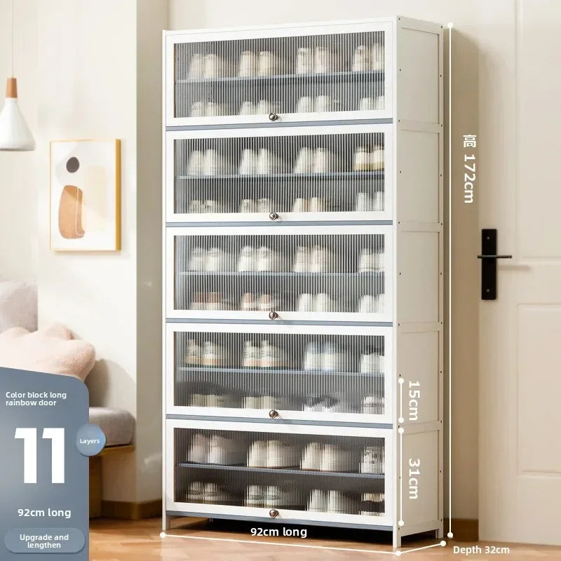 Simple shoe cabinet, household door storage artifact, space-saving indoor good-looking multi-layer dustproof large-capacity