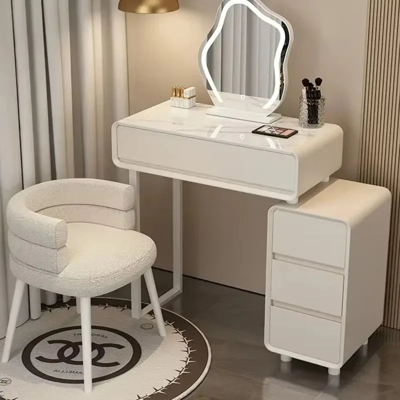 Classic Modern Vanity Table Luxury Nordic Makeup Mirror Vanity Table Storage Bedroom Muebles Para Dormitorio Furniture