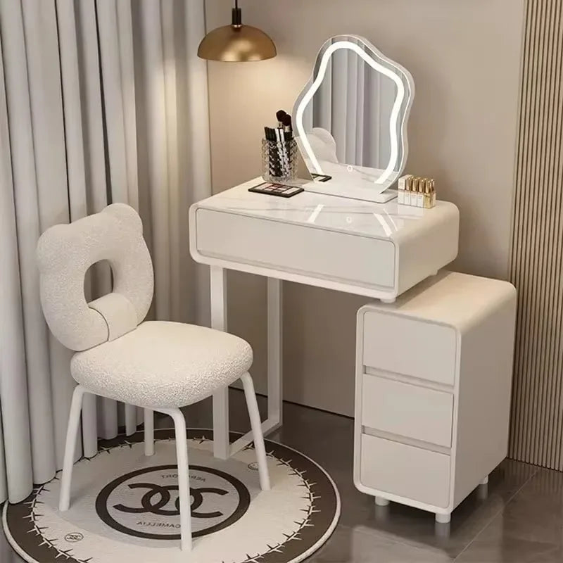 Classic Modern Vanity Table Luxury Nordic Makeup Mirror Vanity Table Storage Bedroom Muebles Para Dormitorio Furniture
